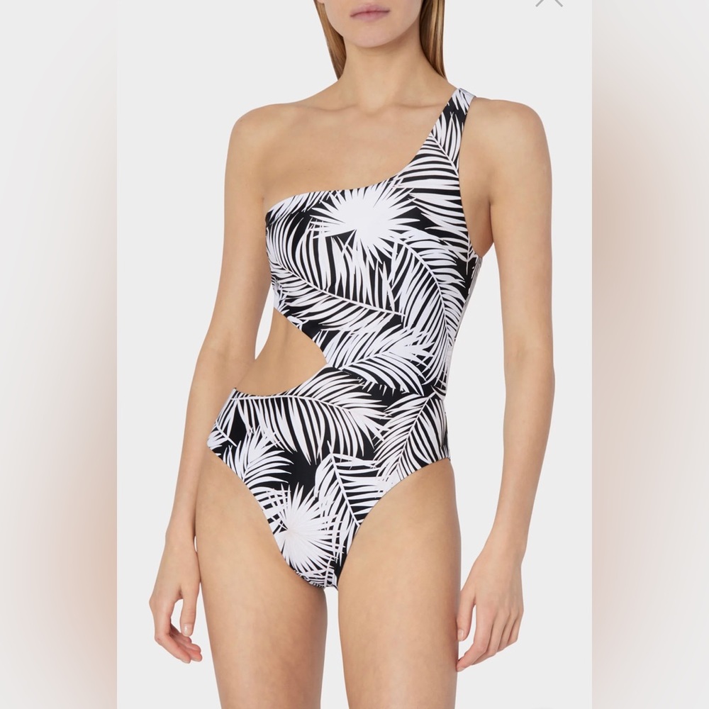 NWT MILLY Palm Print Miranda One Piece With Cutout S